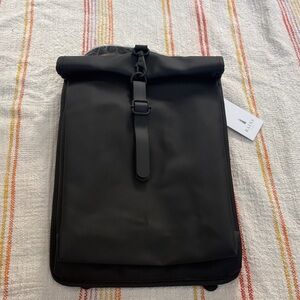 NWT - Mini - Rains - Black Roll-Top Mini Backpack